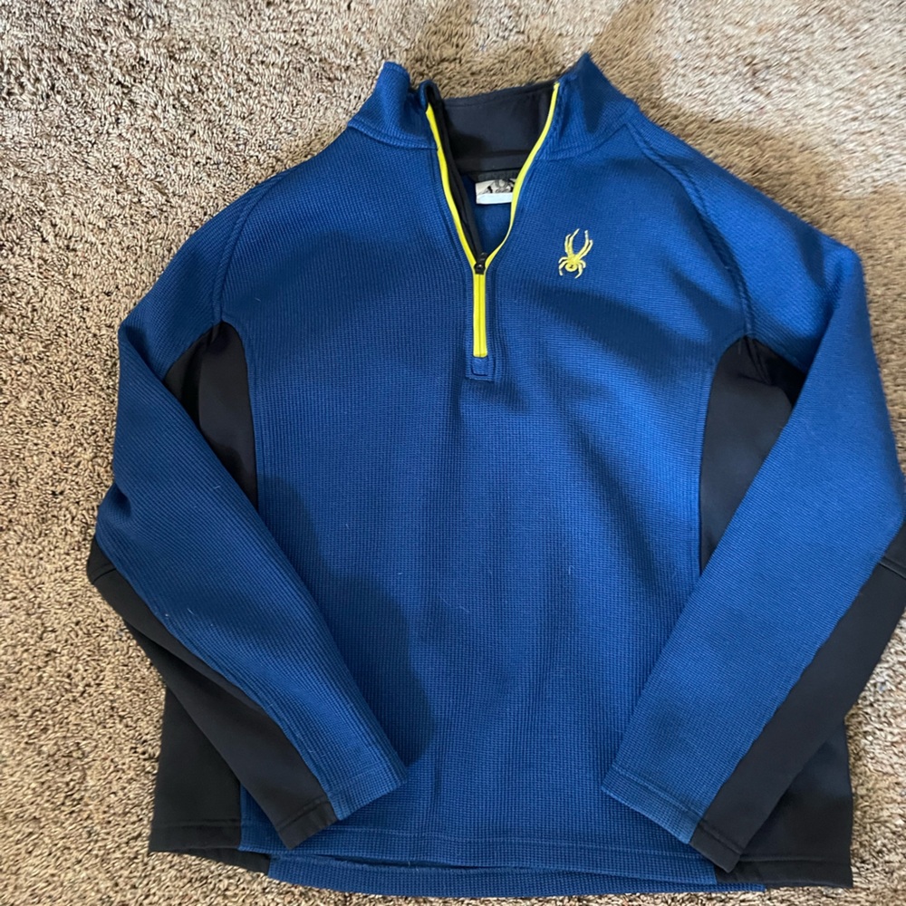 Spyder Black and Blue Jacket with Yellow Trim